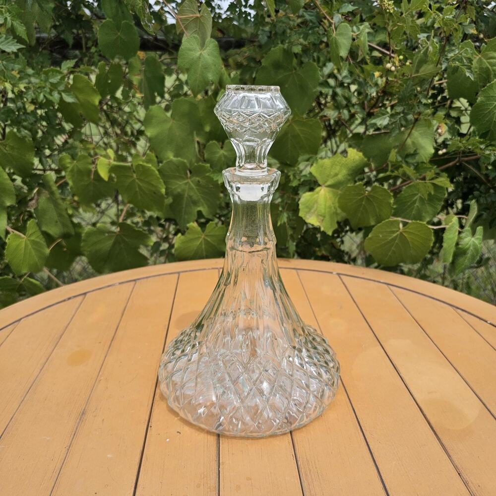 Vintage Cut Glass Decanter with Stopper